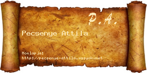 Pecsenye Attila névjegykártya